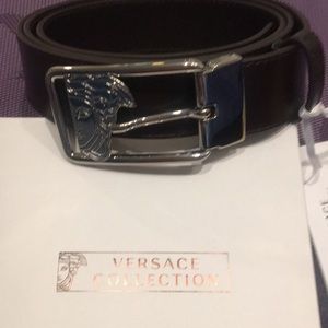 Versace NWT brown belt new variable length 30-48